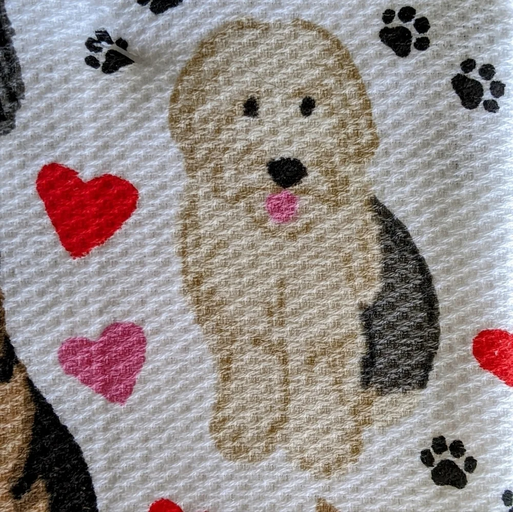 Boston Terrier Frenchie Various Dogs Hearts Set of 2 Kitchen Towel Set Multi NWT